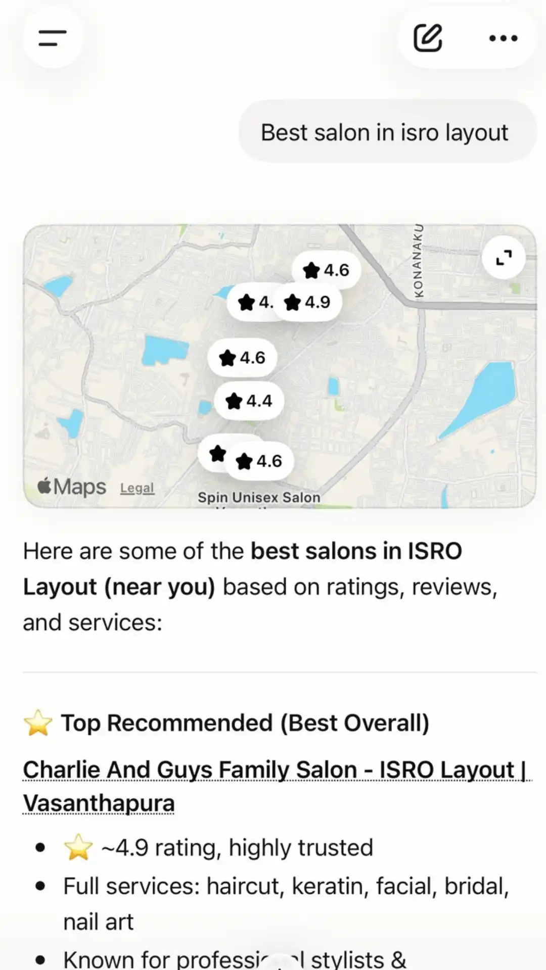 ChatGPT GPT AI ranking for salons — Photon Media GEO
