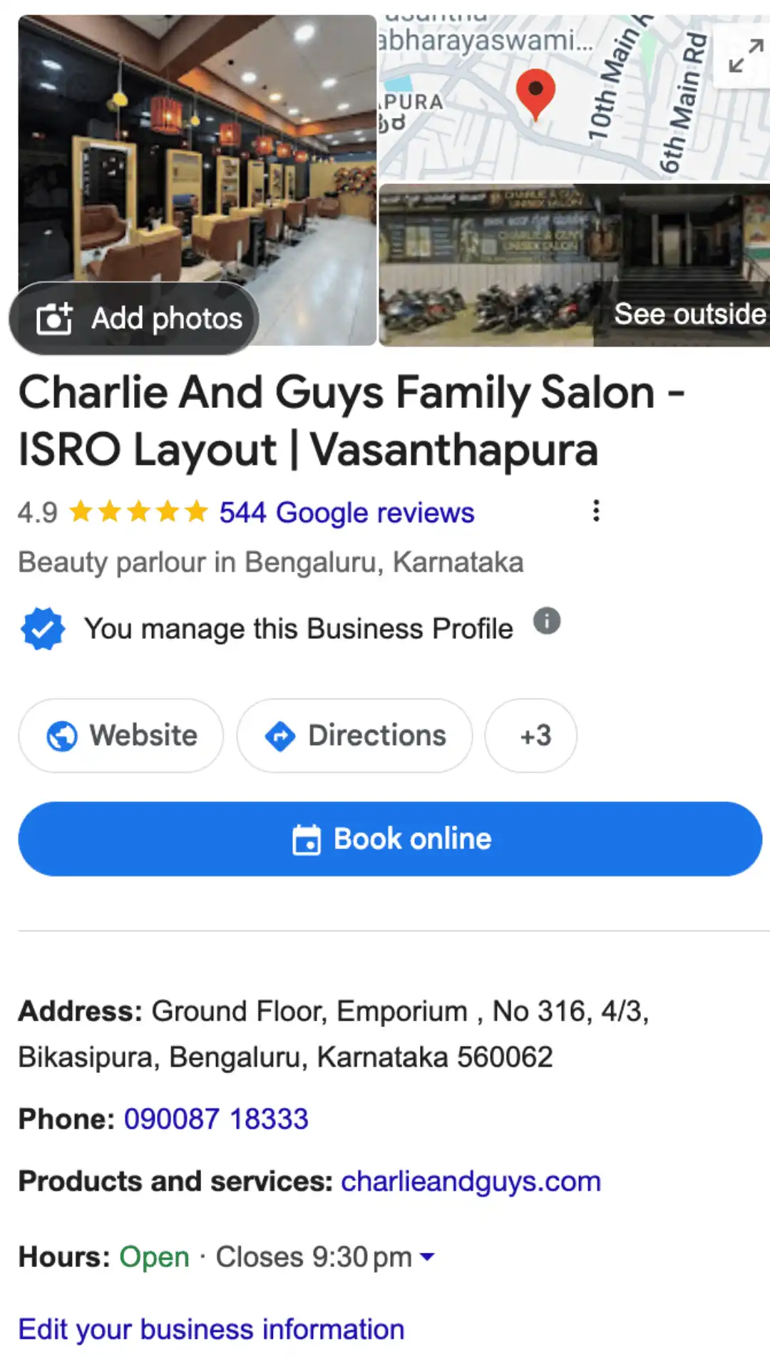 Google My Business management for salons Bangalore — Photon Media