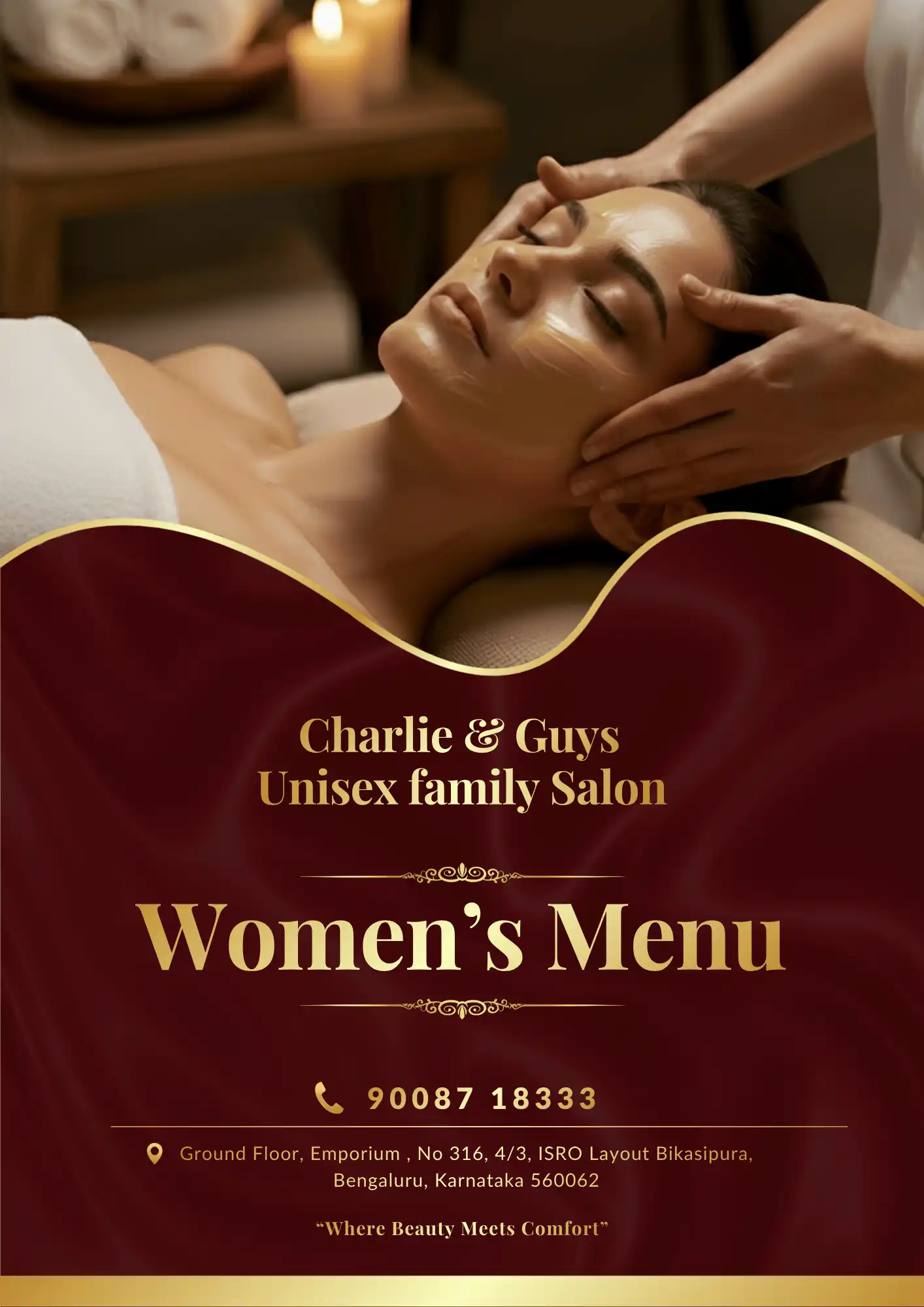 Menu card design for salons — Photon Media Bangalore