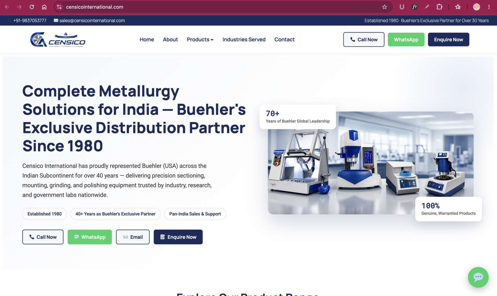 GBS Microscope product catalogue website